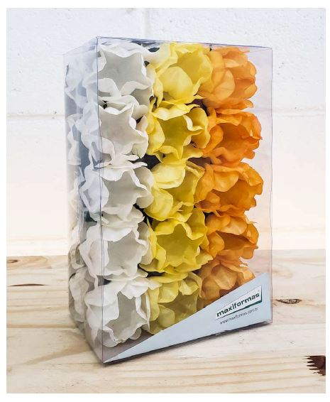 Forminha Decorativa Tulipa 3 Tons Pint Art Amarela 30 Unidades